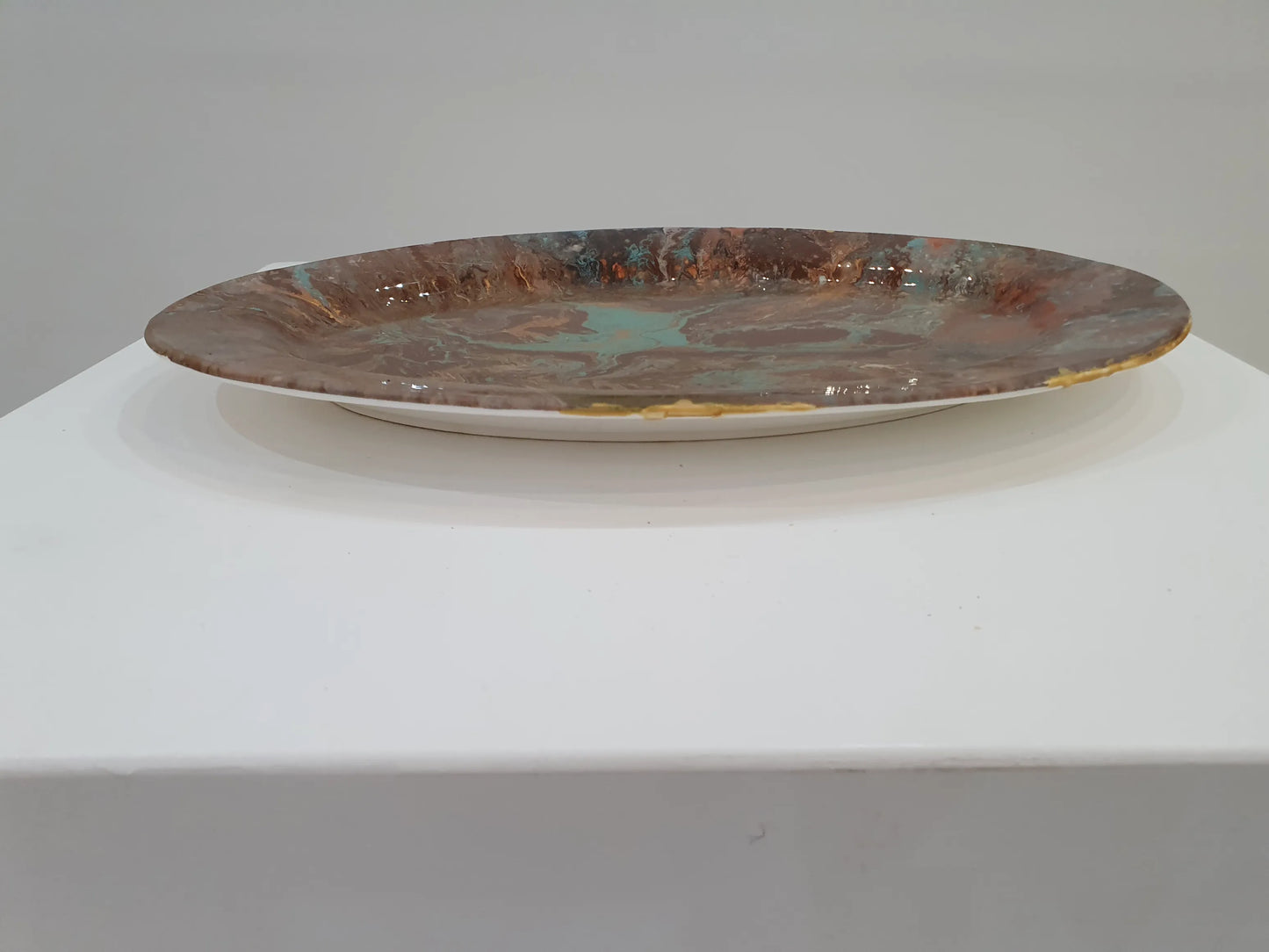 Snack Platter - Oval (Brown & Gold)