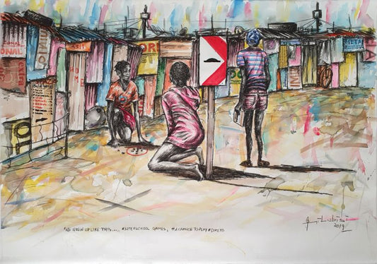 We Grew Up Like This (Afterschool Games) Semi Lubisi Paintings JULIE MILLER AFRICAN CONTEMPORARY