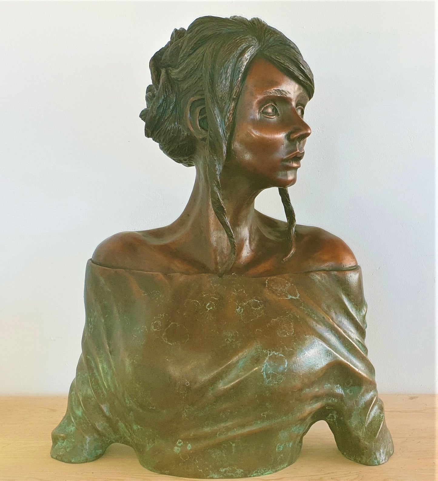 The Girl Behind The Window-bronze 2021 Andries Visser Sculpture JULIE MILLER AFRICAN CONTEMPORARY