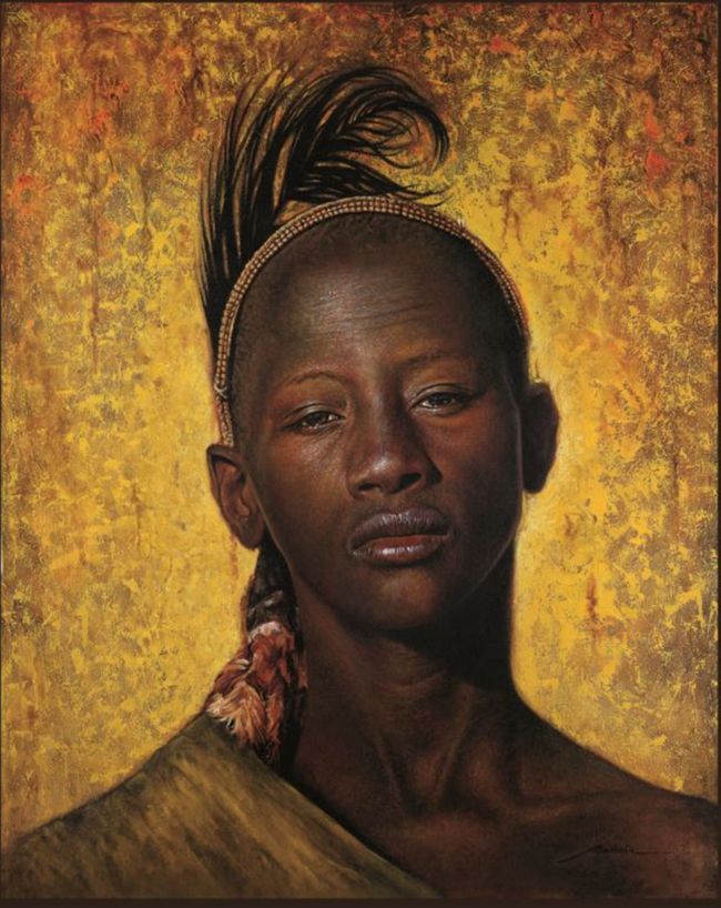 Young Masai Man Mekhala van der Schyff Prints JULIE MILLER AFRICAN CONTEMPORARY