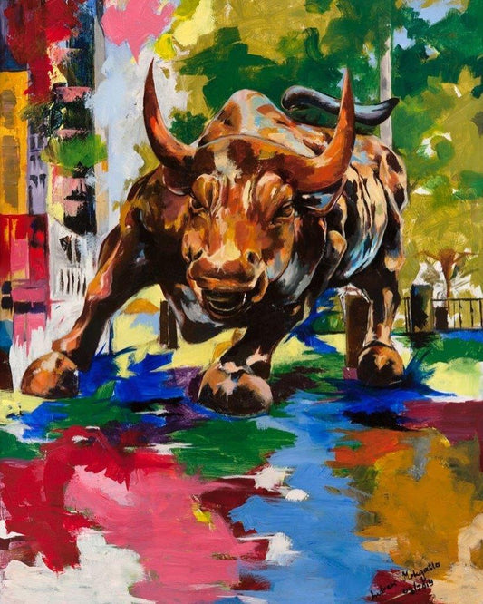 Money Bull Andrew Mokgatla Paintings JULIE MILLER AFRICAN CONTEMPORARY