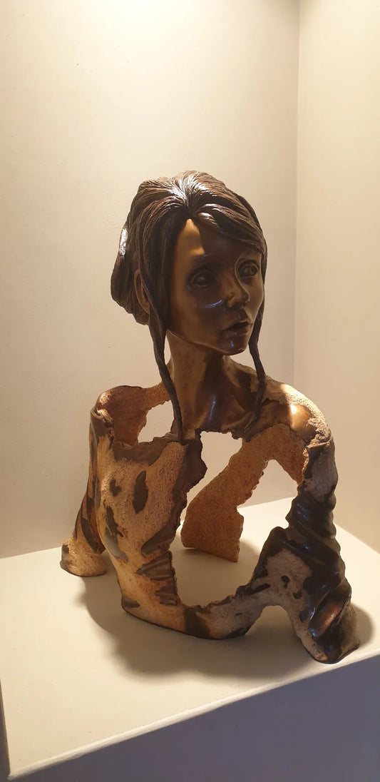 The Girl Behind The Window-Bronze-Ceramic