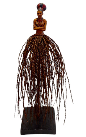 Skirt People: Tribal Zulu Skirt Wood Finish Audrey Rudnick Sculpture JULIE MILLER AFRICAN CONTEMPORARY