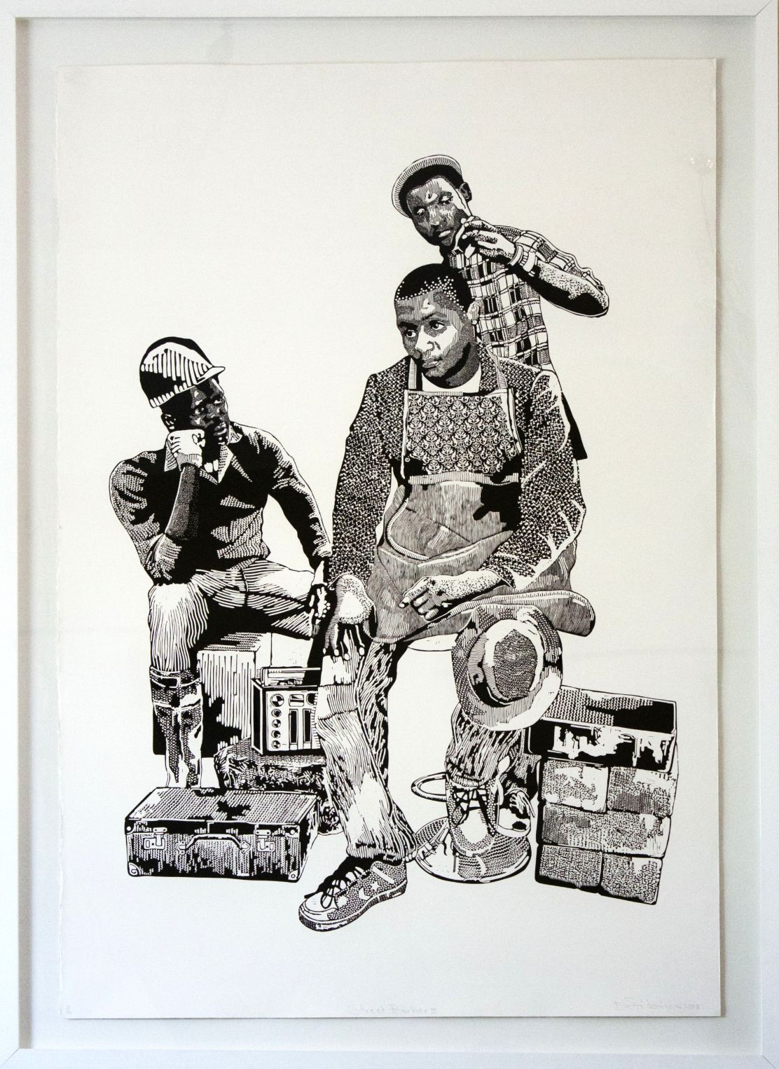 Street Barber II Bambo Sibiya Collectible Prints JULIE MILLER AFRICAN CONTEMPORARY