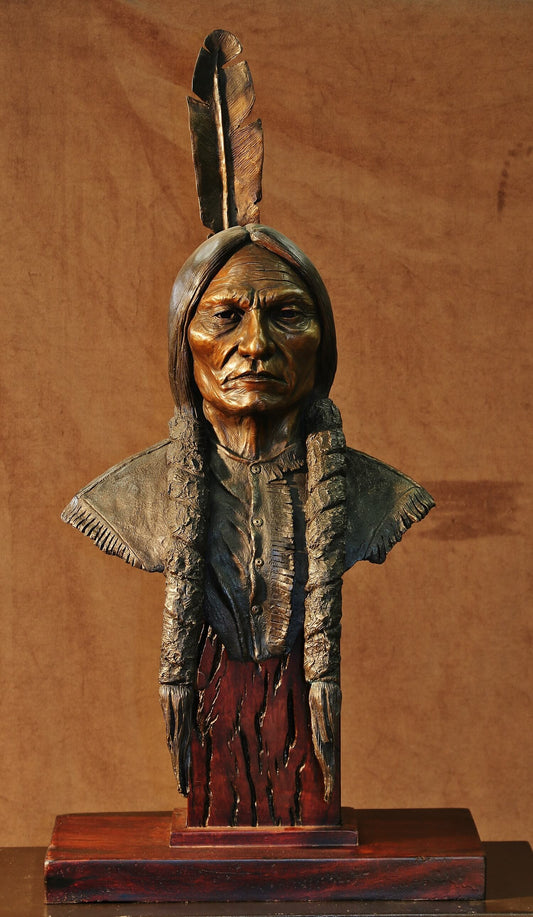 Sitting Bull Bust Brandon Borgelt Sculpture JULIE MILLER AFRICAN CONTEMPORARY