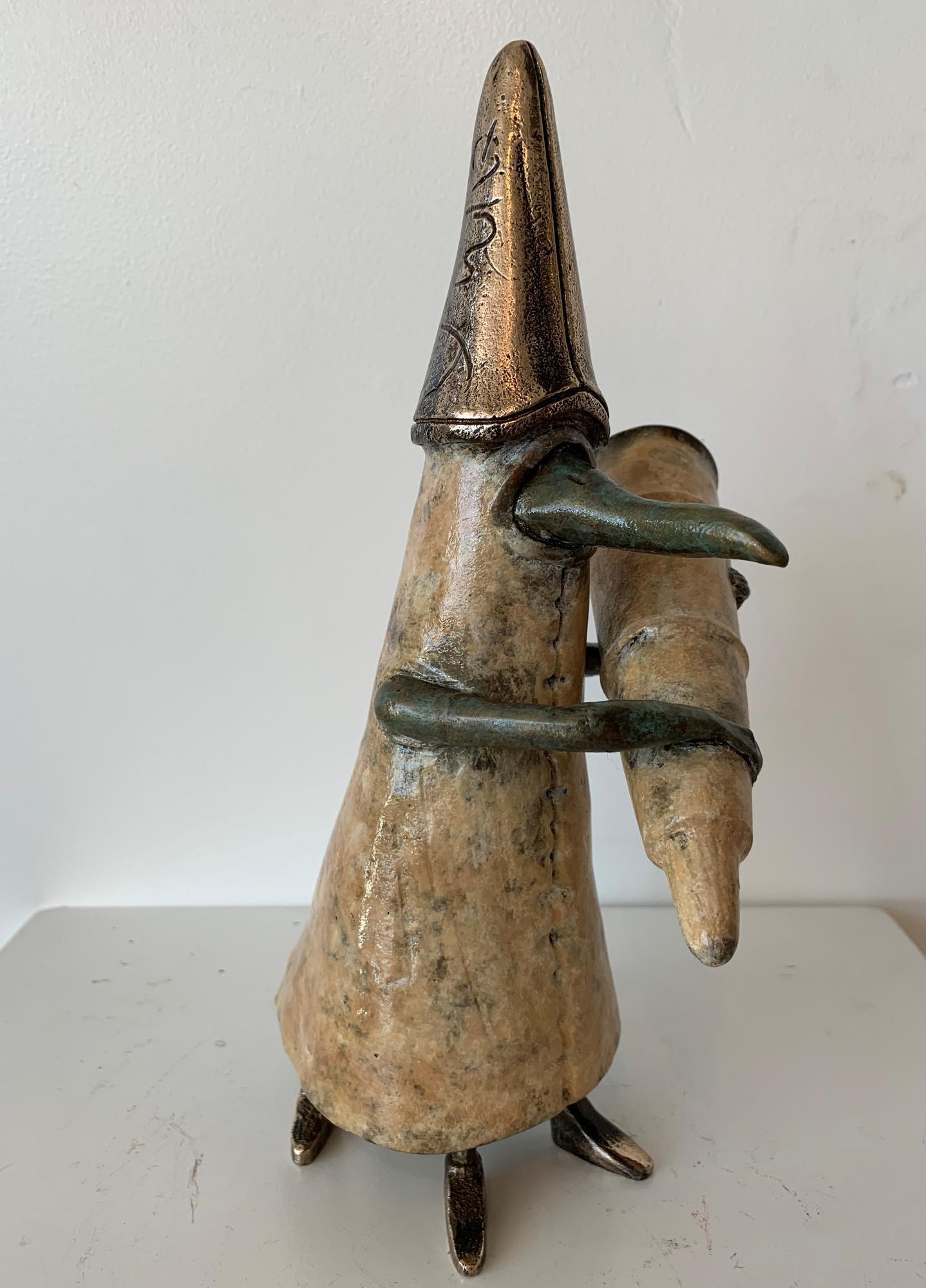 The Intrepid but Severely Visually Impaired Duck Pilgrim (Honey Gold & Natural patina) David Griessel Sculpture JULIE MILLER AFRICAN CONTEMPORARY
