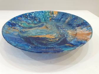 Tapas Snack Plate 2 (Blue & Gold) Karnish Functional Art JULIE MILLER AFRICAN CONTEMPORARY