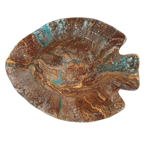 Snack Platter - Fish (Brown & Gold)