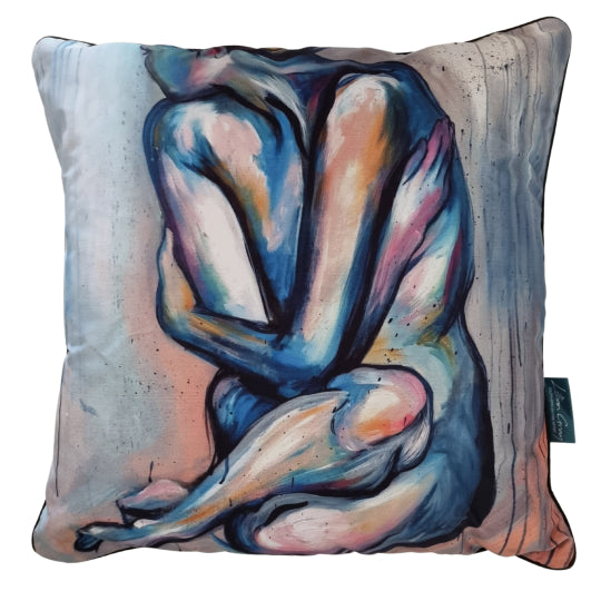 Nude Figure Study Blue (Cushion) Lillian Gray Merchandise JULIE MILLER AFRICAN CONTEMPORARY