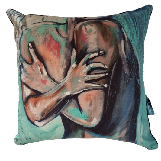 Nude Figure Study Green (Cushion) Lillian Gray Merchandise JULIE MILLER AFRICAN CONTEMPORARY