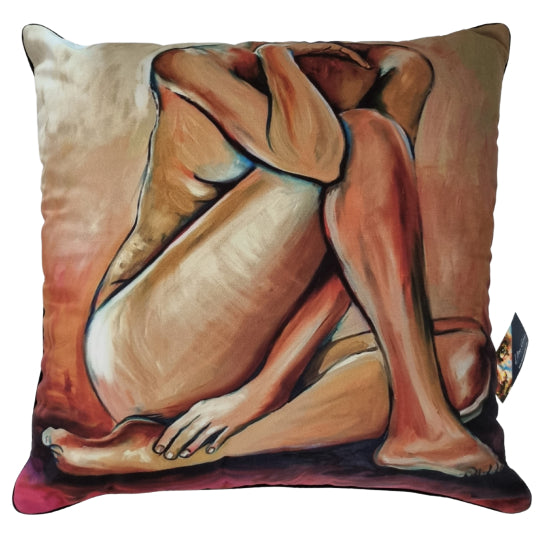 Nude Figure Study Orange (Cushion) Lillian Gray Merchandise JULIE MILLER AFRICAN CONTEMPORARY