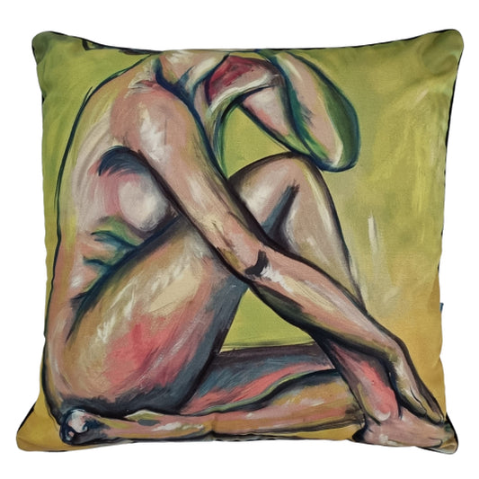 Nude Figure Study Yellow (Cushion) Lillian Gray Merchandise JULIE MILLER AFRICAN CONTEMPORARY