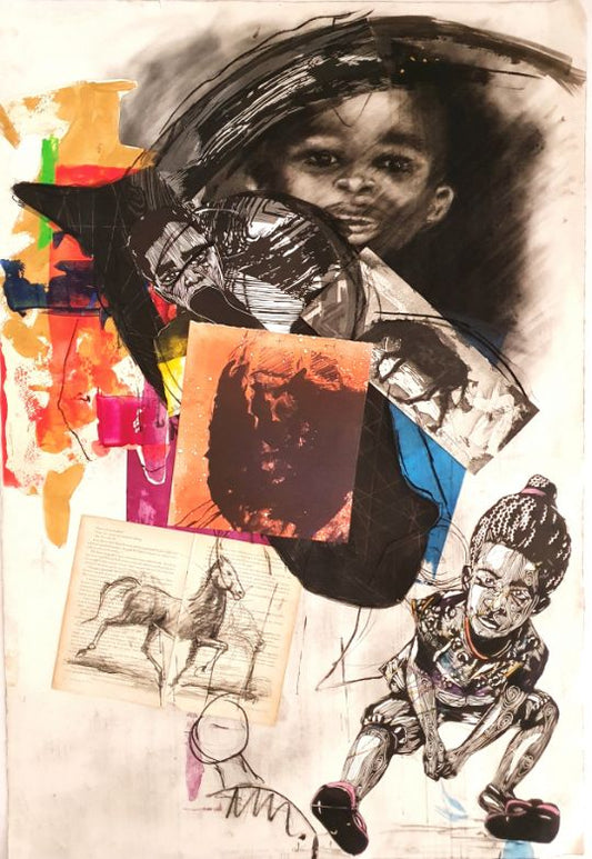 Where Do Lost Socks Go Composition III Luzuko Dayile Collage JULIE MILLER AFRICAN CONTEMPORARY