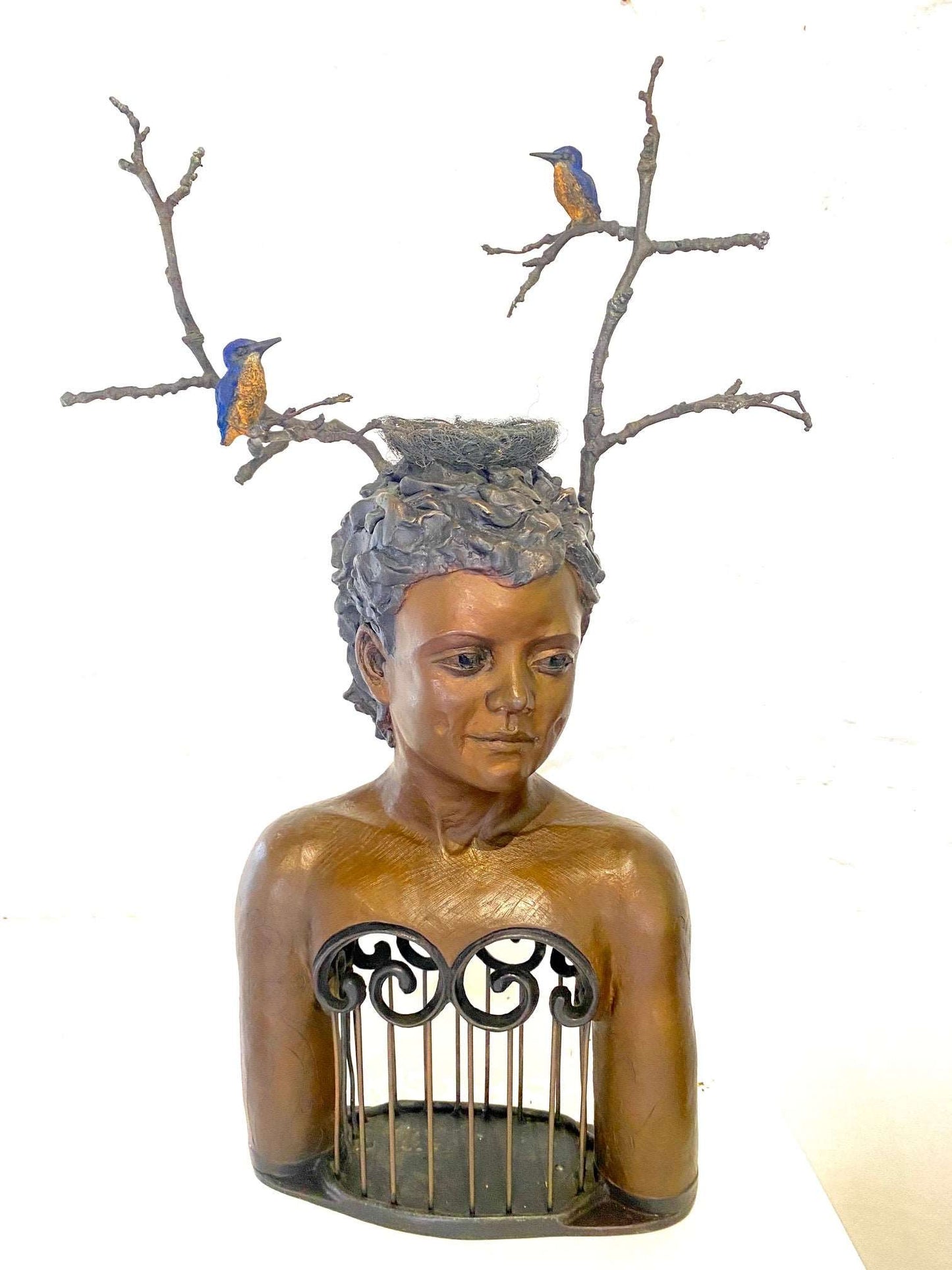 Birdcage Girl: Hope, Dreams, Freedom Maritza Breitenbach Sculpture JULIE MILLER AFRICAN CONTEMPORARY