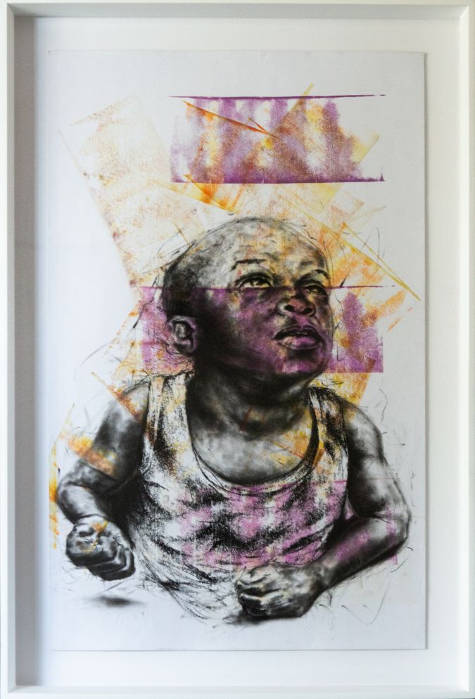Who He Looks Up To (Child) Mlamuli Mkhwanazi Paintings JULIE MILLER AFRICAN CONTEMPORARY