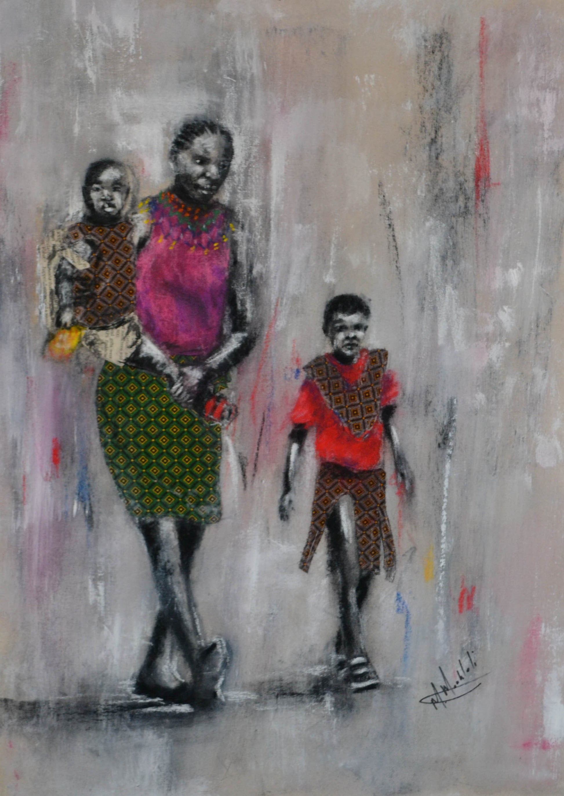 Motherhood 02 Moeketsi Moahloli Drawings JULIE MILLER AFRICAN CONTEMPORARY