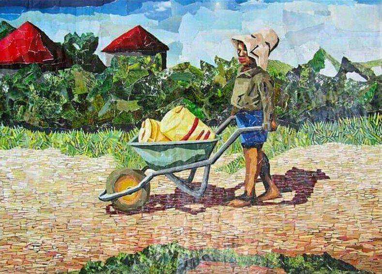 A Way Of Getting Water Refilwe Vincent Mpobole Collage JULIE MILLER AFRICAN CONTEMPORARY
