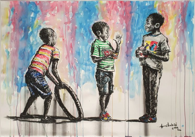 Boys Will Be Boys 1 Semi Lubisi Paintings JULIE MILLER AFRICAN CONTEMPORARY