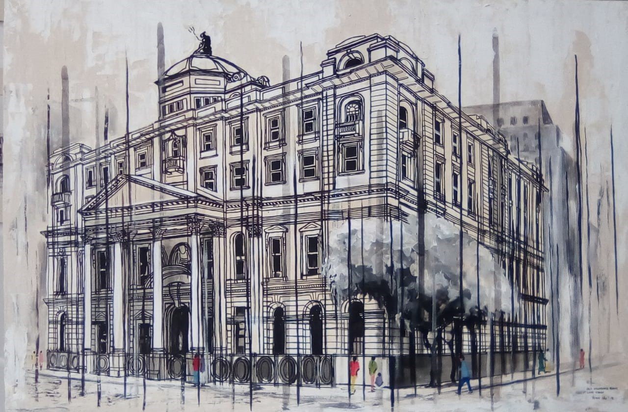 Old Standard Bank Building, Capetown Taiwo Ohu Paintings JULIE MILLER AFRICAN CONTEMPORARY
