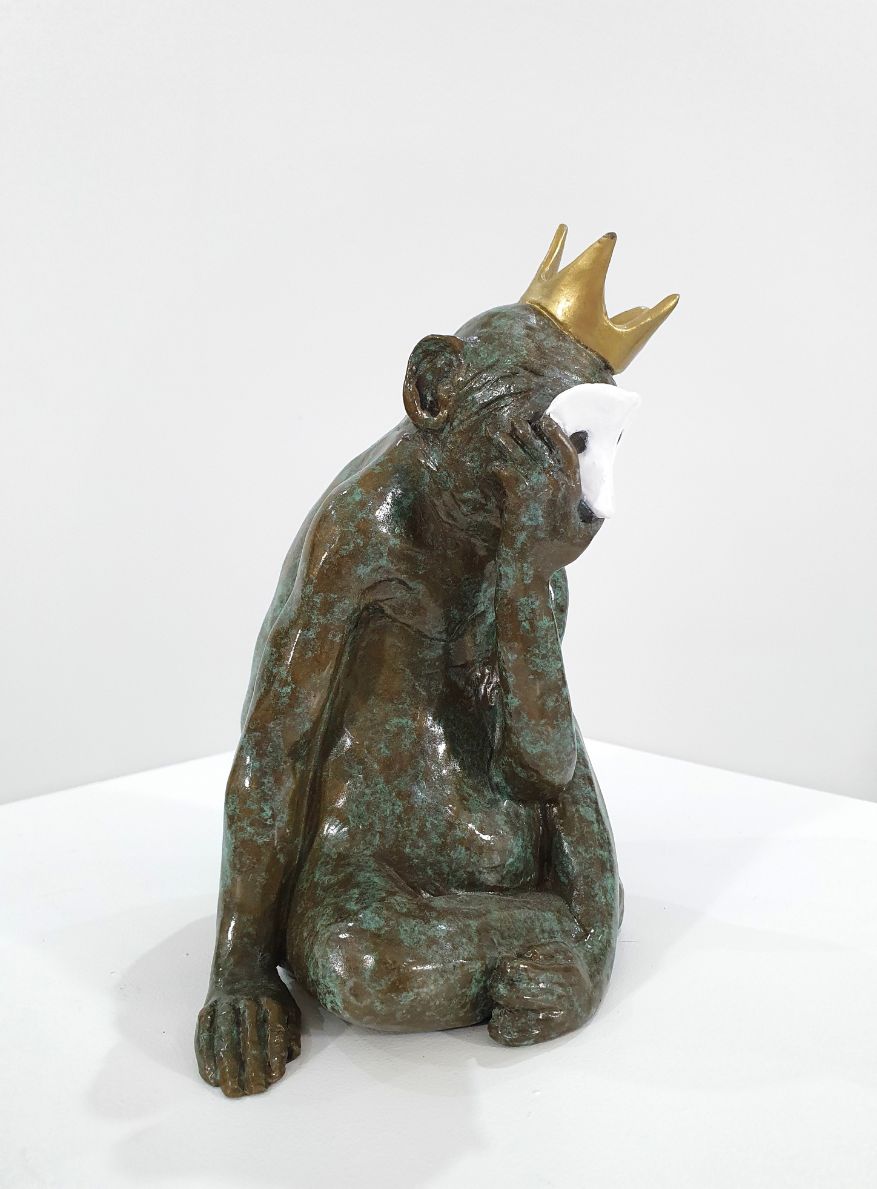 Scapegoat Bronze (Mottled Green Patina) Talita Steyn Sculpture JULIE MILLER AFRICAN CONTEMPORARY