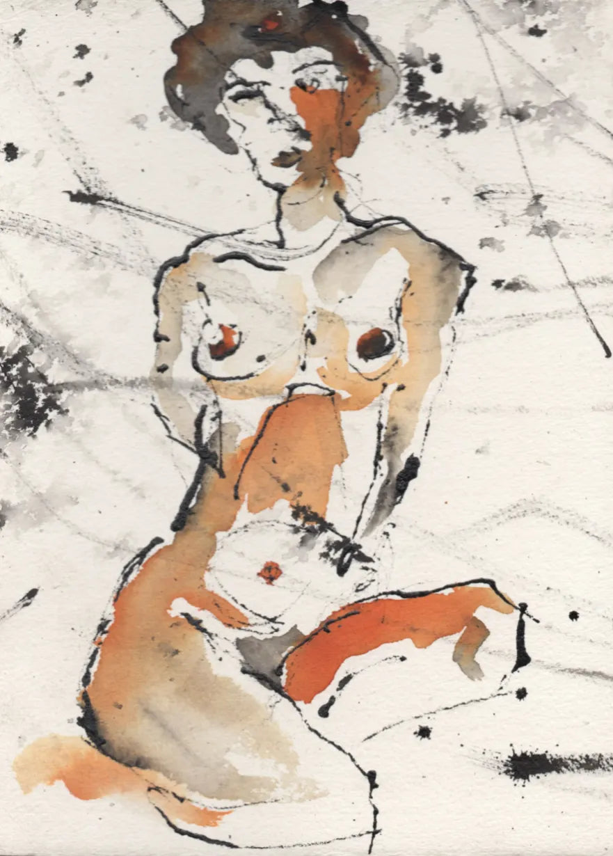 Schiele Seated Nude